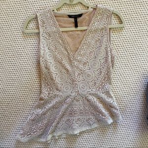 BCBG Women White Lace Top